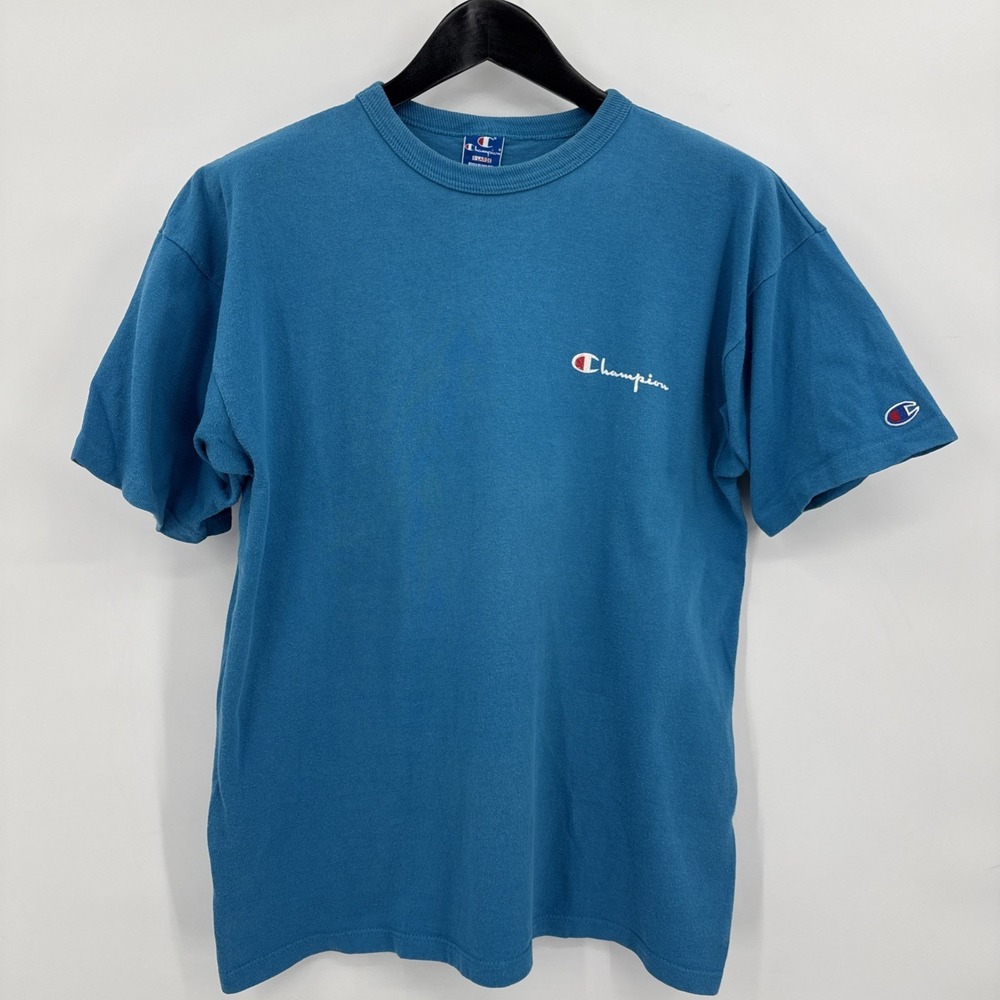 Champion Script Logo T-Shirt Spell Out Large VTG 90s‎ Streetwear Skater